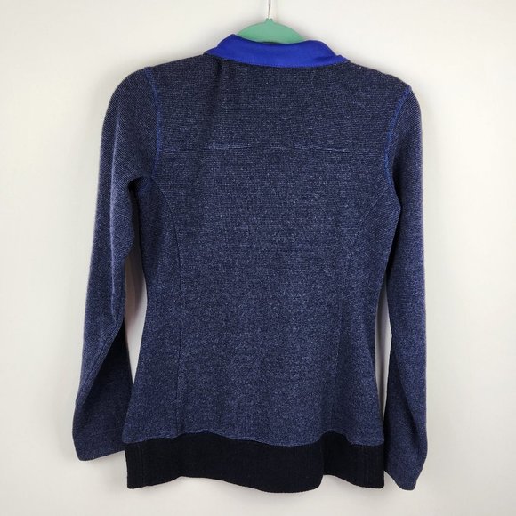 Mountain Hardwear Heather Blue Wool Blend Button Up Sweater sz S - Picture 2 of 8